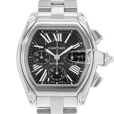 Cartier Roadster W62020X6 2618 43mm Black Dial Steel Mens Watch Papers 2006