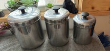 Stainless Steel Canisters Vintage
