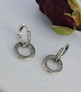 boucles d’oreilles en argent sterling 925 Chic avec pierres zircones étincelant