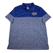 Fanatics UF Florida Gators NCAA Collegiate Blue Striped Golf Polo Shirt Size XL