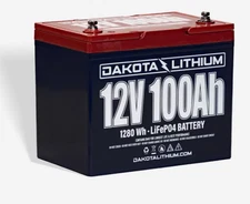Dakota Lithium 12V 100Ah Deep Cycle Heated LiFePO4 Battery Ideal for RV, Solar