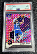 2020 PSA 9 MINT LEBRON JAMES MOSAIC PINK SWIRL PRIZM 1/11 G6543