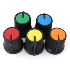 10pcs Various Colors 6mm Shaft Plastic Control Tall Dome Circular Insert Knobs