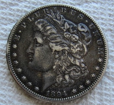 1894-S $1 Morgan Silver Dollar Rare Key Date XF AU Cleaned Light Corrosion