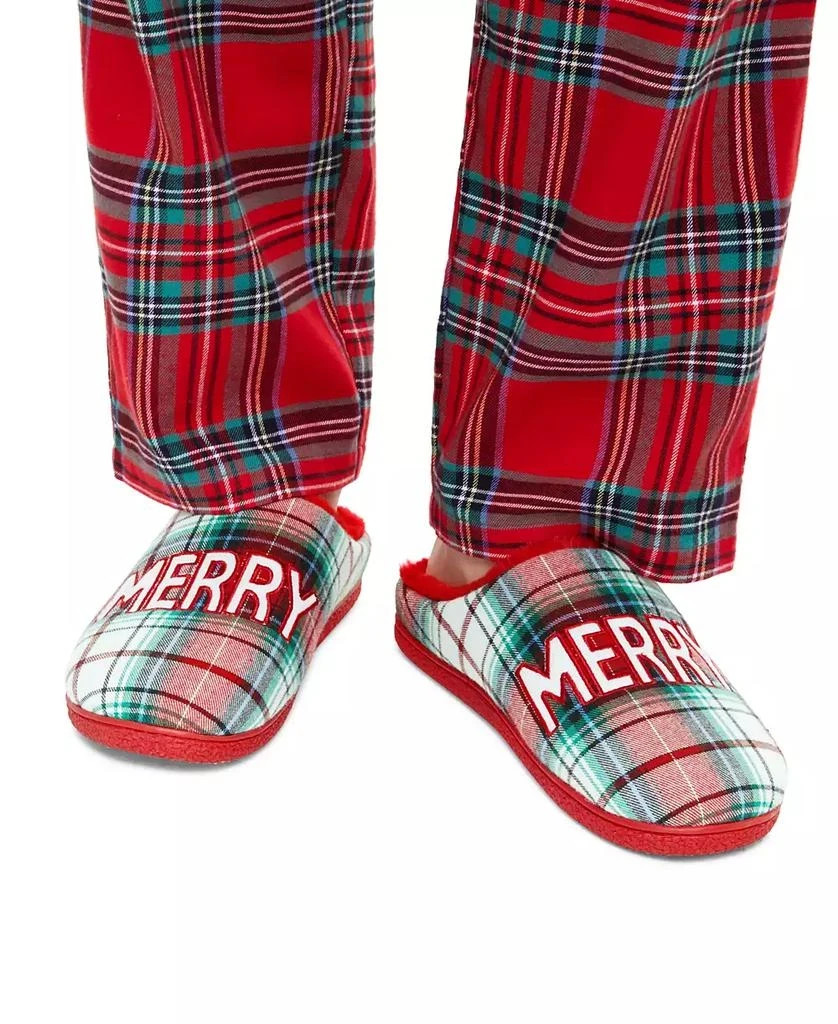 Holiday Lane Family Pajamas Merry Winterton Plaid Slippers Unisex M6-7W8-9 Red 3390₽
