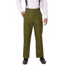 ThePirateDressing Men's Steampunk Victorian Architect Pants Trousers Pesto