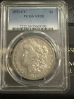 1893-CC MORGAN SILVER DOLLAR~PCGS CERTIFIED VF30 KEY DATE