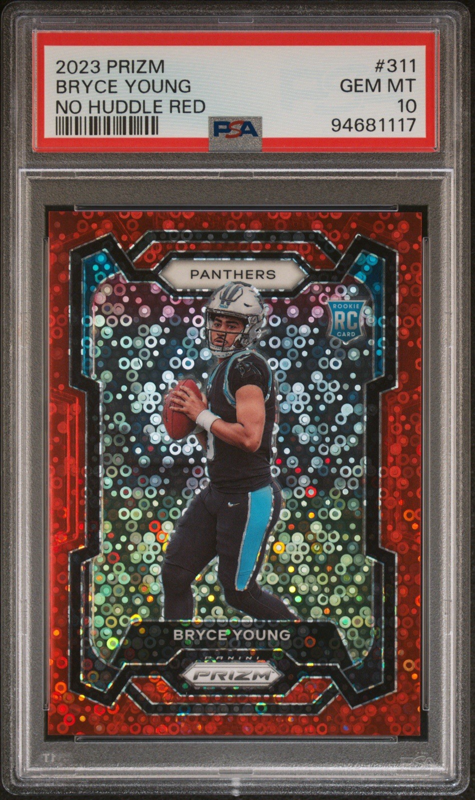 2023 Prizm Football Bryce Young No Huddle Red 03/70 PSA 10 #311