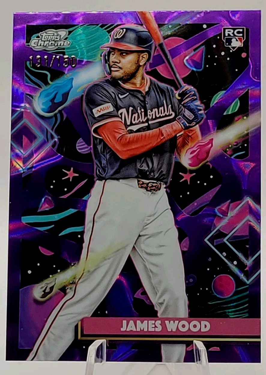 2025 Topps Chrome Cosmic Purple Nebula /150 James Wood #1 RC