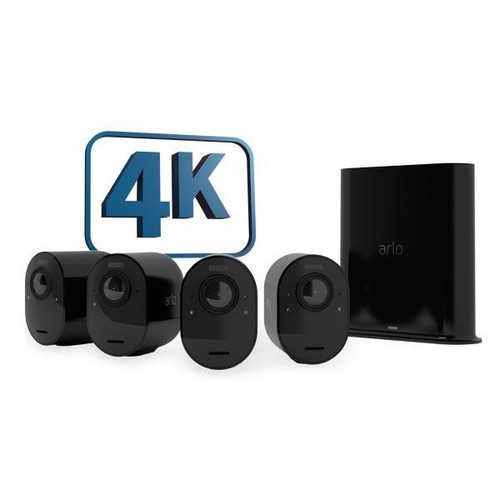 Arlo Ultra 2 Telecamera WiFi Esterno Senza Fili, Telecamera WiFi Interno, 4K UHD, Sirena Allarme Casa, Sensore Di Movimento, Audio Bidirezionale, Prova Arlo Secure Inclusa, 3 Telecamere, Bianche
