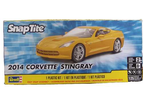 Kit De Modélisme Revell SnapTite Corvette 1963 Décapotable - Échelle 1/25 - Neuf Scellé (boîte Légèrement Pliée)