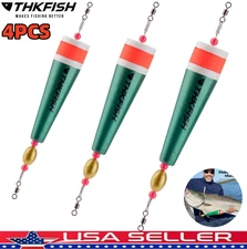 THKFISH 4pcs Fishing Floats Popping Corks Floats Fishing Weighted Bobber Tackle 