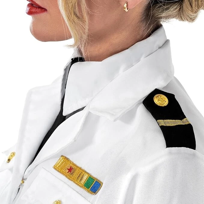Disfraz de Capitán Blanco para Mujer Damas Uniforme de Oficial de la Marina Traje de Marinero S - XXL Foto 3 de 4