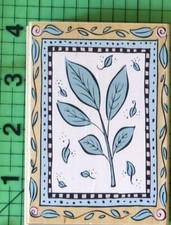 Framed Leaf H2362 Wood Mounted rubber stamp by Hero Arts