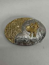 Wilmarth E Providence RI Classic Western Couple Dancing Belt Buckle Vintage
