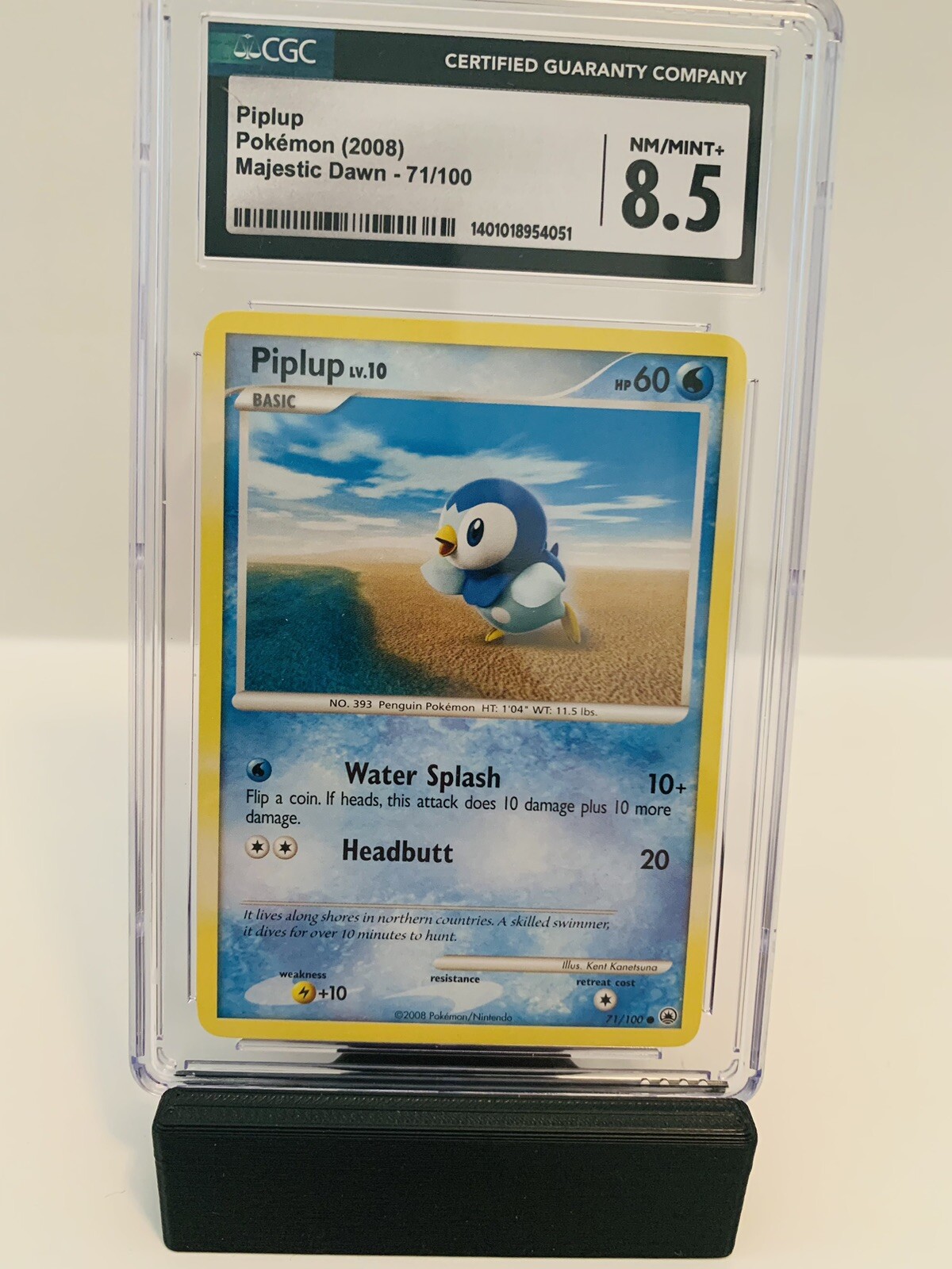 CGC 8.5 NM/MINT+ Piplup Pokemon (2008) Majestic Dawn 71/100