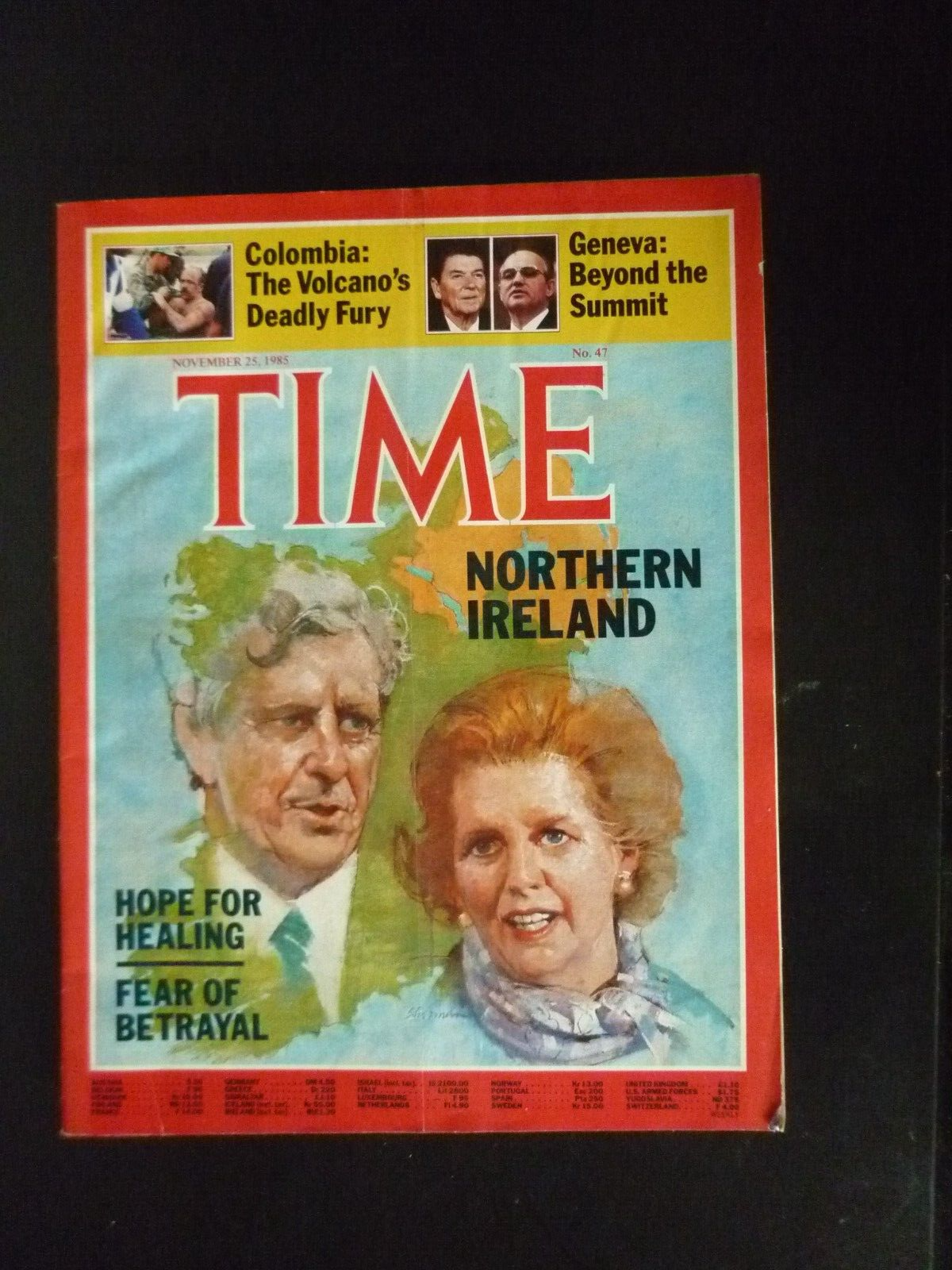 Time Magazine 1985 November 25 Britain and Ireland Ulster-Columbia The Volcano