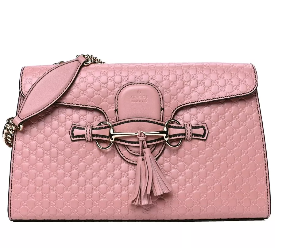 Gucci Guccissima Pink Medium Emily Chain Shoulder Bag | eBay