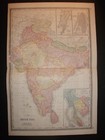 1886 British India Bombay Alden's Atlas Map 14 inch x 23 inch Color M48