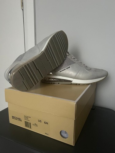 Authentic Silver Grey All Glitter Leather “Allie” Michael Kors Trainers, UK 3 - Picture 15 of 15