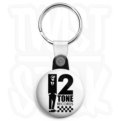 2-Tone Schallplatten - 25 mm Rude Boy, Ska & Mod Schlüsselanhänger Knopf Abzeichen, Zip Pull Option