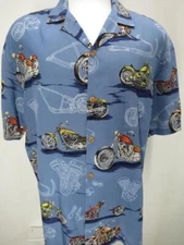 VTG Paradise Found Hawaiian Shirt Men’s L 100% Rayon motor cycle vtwin Mint! M96