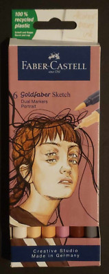   Faber-Castell Goldfaber ''Sketch'' Aqua Dual Tip Markers 6 pcs Manga Anime  
