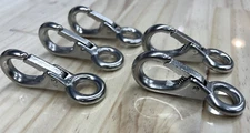 5 Pack - Fixed Eye Snap Hook 3/8" (Stainless Steel)