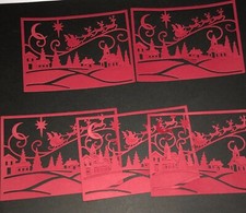 5 SANTA VILLAGE cardstock paper die cut embellishments scrapbook / card making