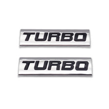 2x Chromeblack Metal Turbo Emblem Badge Racing Sport Replacement Sticker Decal
