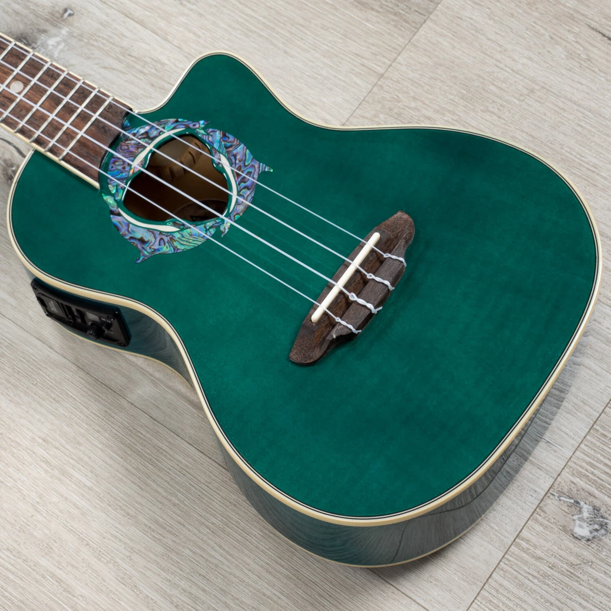 Luna Flora and Fauna Series Dolphin Concert Maple Top Uke Ukulele