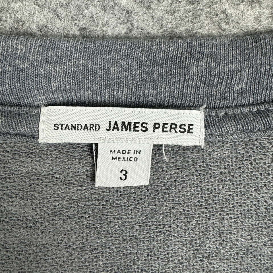 Standard James Perse Womens Top 3 Gray V Neck Long Sleeve Casual Shirt - Image 2 of 4