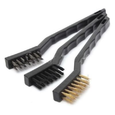 3 Stück Drahtbürsten Set Stahl Messing Nylon Reinigen und Polieren Metall Rost Bürste Neu