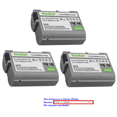 Kastar Replacement battery for Nikon EN-EL15 EN-EL15a Nikon D800E DSLR Camera