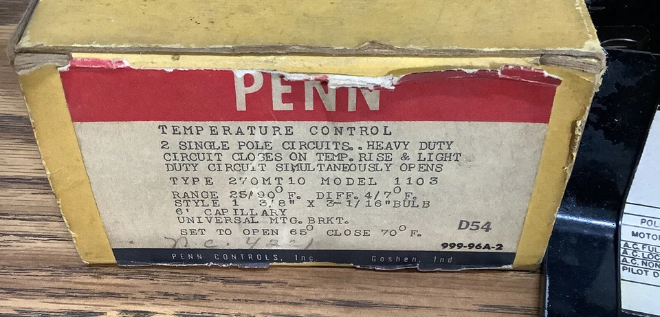 Penn Temperature Controller 270MT10 115/230 NEW - Image 2 of 4