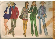 9599 Vintage Simplicity Sewing Pattern Misses Pants Short Shorts Fitted Jacket