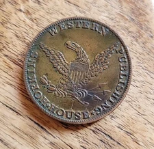1850s US Hard Times Token: HOPKINS WESTERN PUBLISHING HOUSE, Milwaukee TC-145385