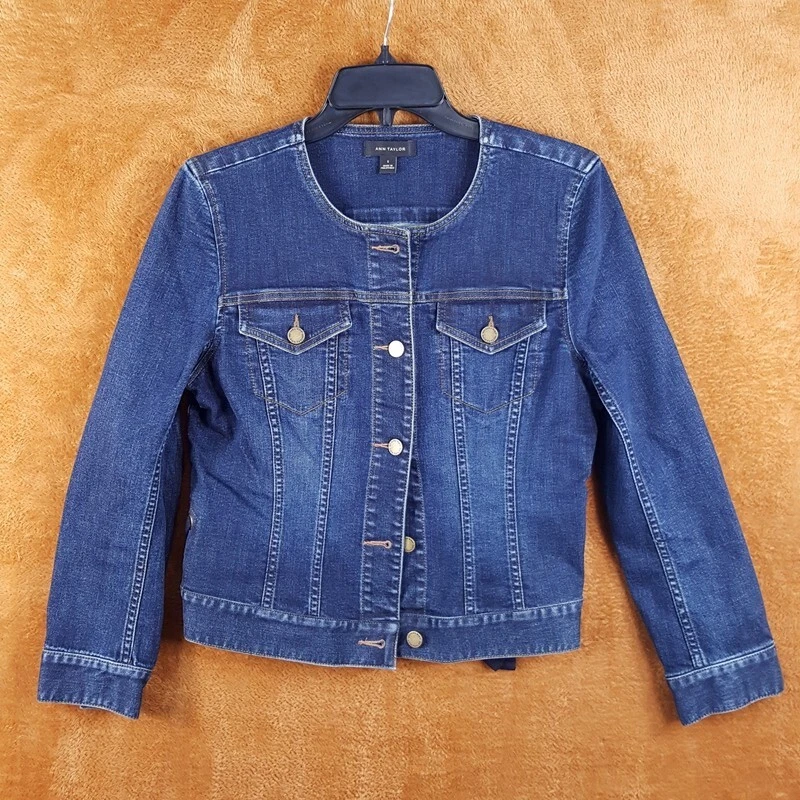 Veste En Jean Ann Taylor Pour Femme – Taille XS – Bleu, Basique Sans étiquette