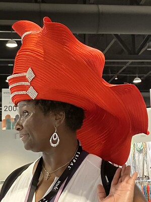 NEW STUNNING CHARM NY RHINESTONE RED CHURCH HAT s-l400.jpg main image 2
