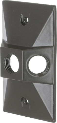 - 5189-2 Three Hole Weatherproof Cover Rectangular Cluster, Bronze - Imagen 8 de 12