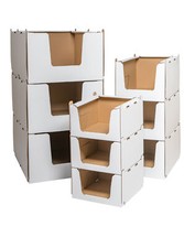 cartone-economico | cartone impilabile scatola da scaffale cartone da magazzino - in 3 misure