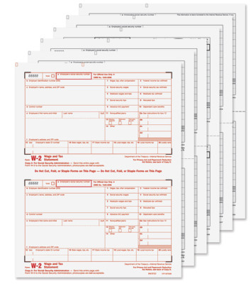 50 Count Pack of Staples Dot Matrix 2017 IRS Tax W-2 6-Part Form Sets USA
