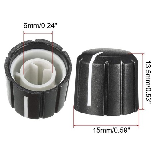 20 Manopole Potenziometro Plastica 15x13,5mm Per Chitarra - Albero Tipo D - Uxcell - Foto 4