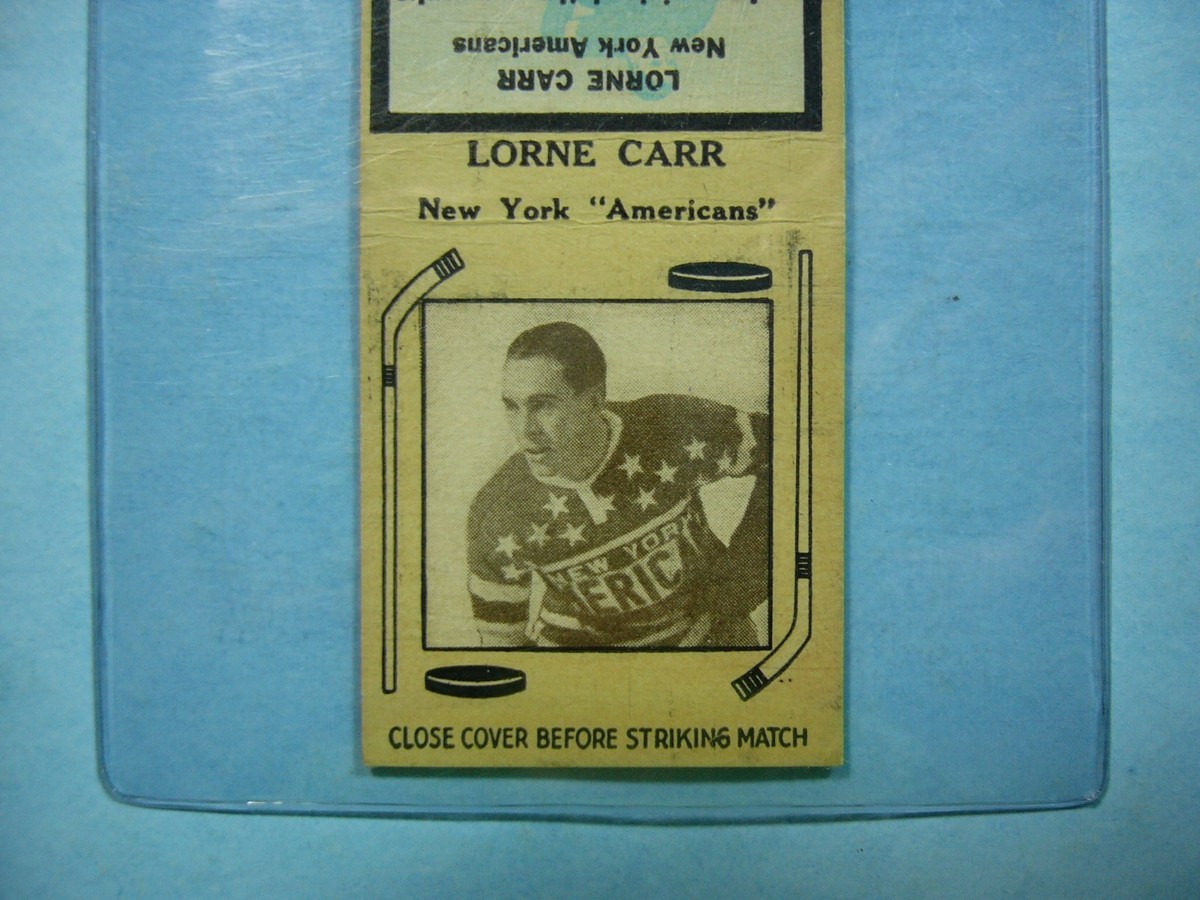 Carnet D'allumettes Hockey NHL 1935/36 - Diamond Tan Type 2, Lorne Carr Sharp, Graded SGC 1.5