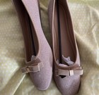 Women's Glitter Bow Ballet Flats Slip-On Round Toe Beige/Gold US 10.5 EU 41 — photo 1