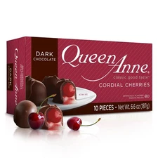 Queen Anne Dark Chocolate Cordial Cherries 6.6 Ounce Gift Box 10 Pieces