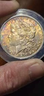1879 Morgan Silver Dollar AU Spectacular Rainbow Toned 0.7734 oz Philadelphia