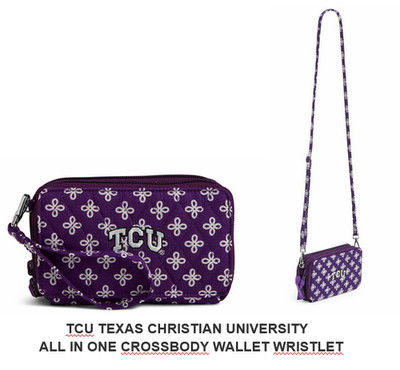 Texas Christian University TCU All in One Crossbody RFID Vera Bradley Purple NWT