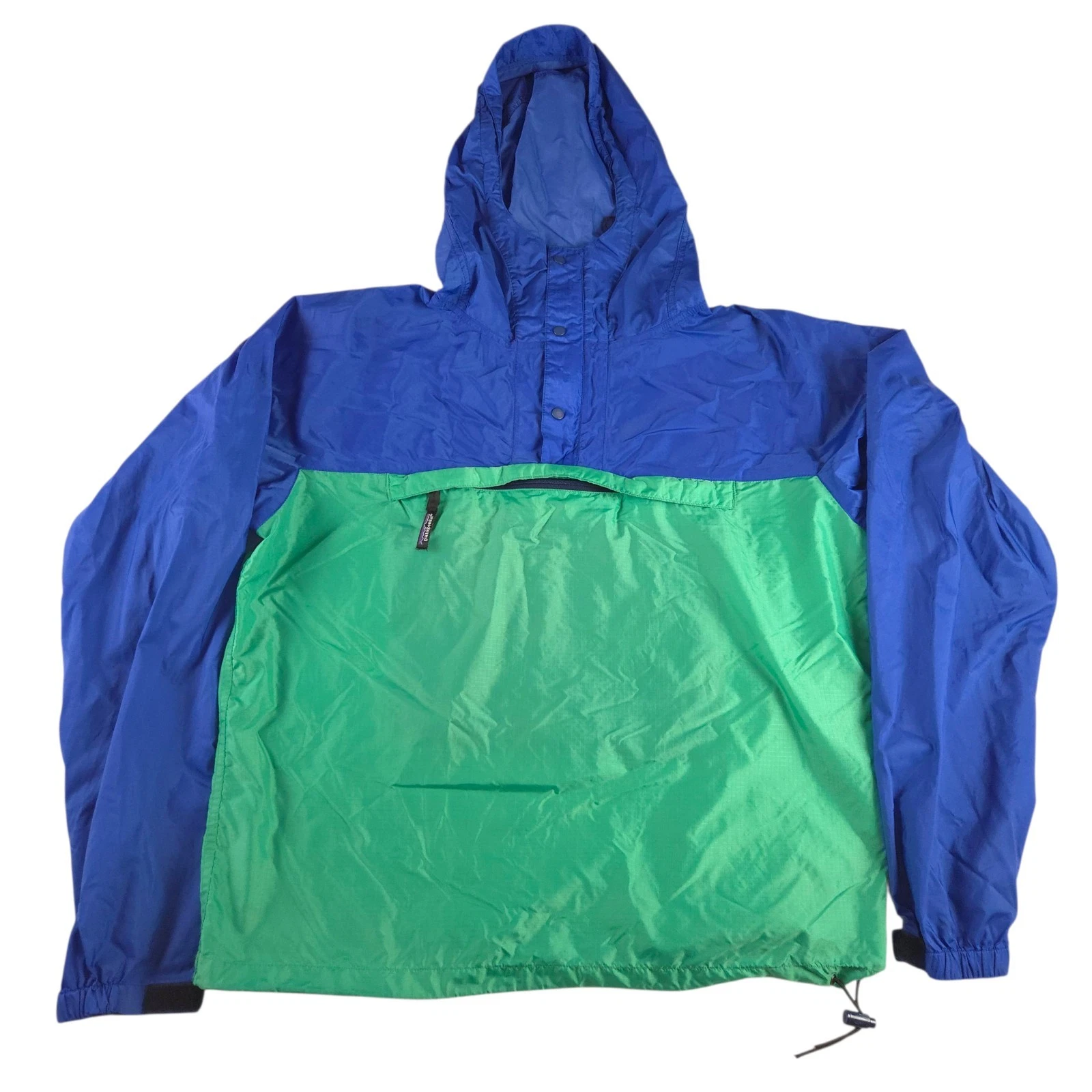 VTG Patagonia Jacket Mens Medium Pullover Windbreaker Lightweight Hoodie Blue