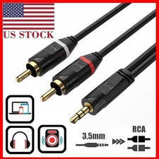 3.5mm AUX to 2 RCA Stereo Cable Y Splitter Audio Male Cord Adapter Plug 1.5m-20m